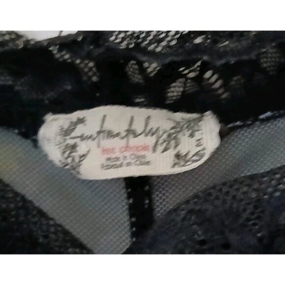 Intimately Free People High Expectations Maxi Slip Dress Size Medium Black Sheer - Picture 5 of 10